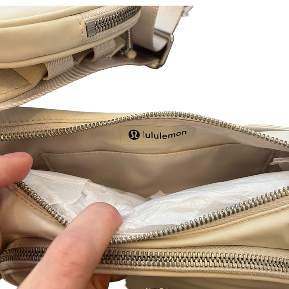 HP⭐️ NWT lululemon Crossbody with Nano Pouch Purse Bag Clutch in White Opal - Picture 10 of 11
